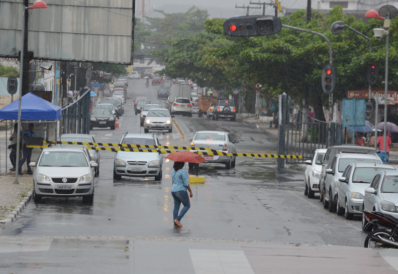 Nenhuma ocorrência é registrada em Camaçari durante a chuva (Foto: Aristeu Chagas)