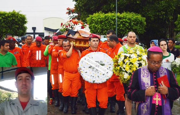 Bombeiro foi levado pela água e não resistiu (Foto: Ed Santos/Acorda Cidade)