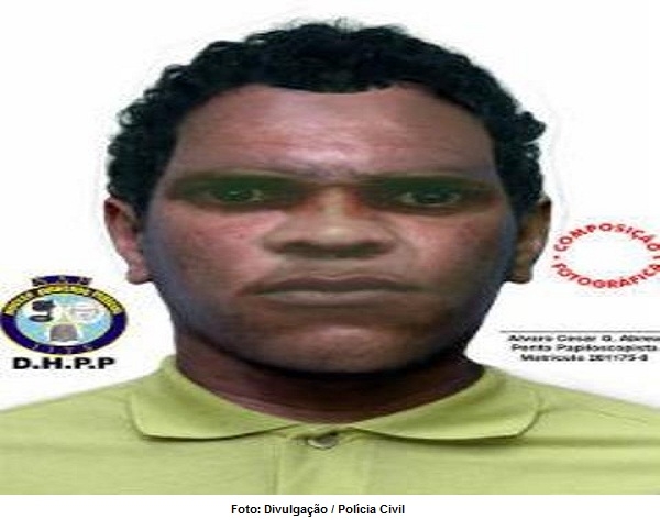 O suspeito é homem, moreno, tem cerca de 1,70m e pesa aproximadamente 70 quilos