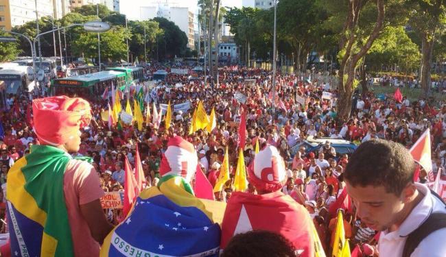 A concentração no Campo Grande começou por volta das 15h (Foto: Patrícia Sanje | Ag. A TARDE)