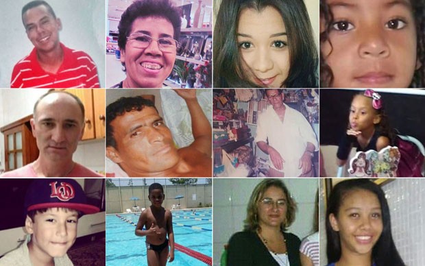 Algumas das vítimas de bala perdida em 2015 (Foto: Reprodução)