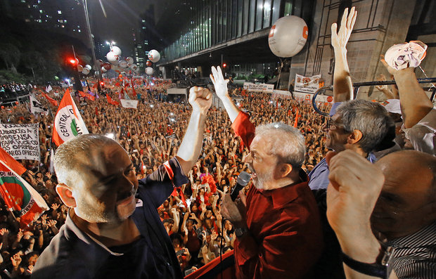 Ex-presidente Lula durante ato na avenida Paulista (Foto: Ricardo Stuckert/ Instituto Lula)