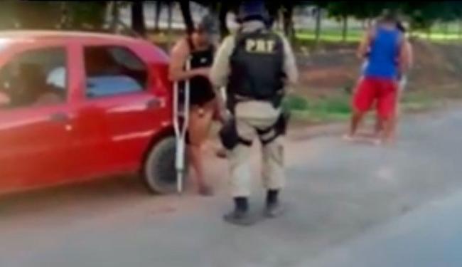 Homem foi flagrado na BR-135, trecho de Barreiras (Foto: Reprodução | PRF)