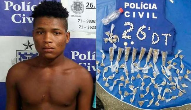 Júnior de Assis estava com maconha e crack (Foto: Divulgação | Polícia Civil)