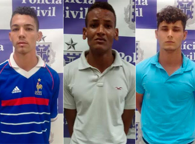 Trio foi preso após policiais marcarem encontro, se passando por compradores (Foto: Divulgação/Polícia Civil)