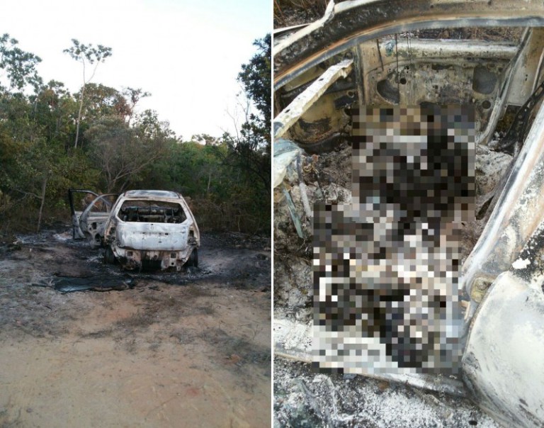Dois corpos carbonizados são encontrados dentro de carro em Arembepe