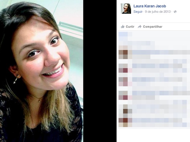 Laura Karan Jacob estava no último ano de jornalismo (Foto: Reprodução/Facebook)