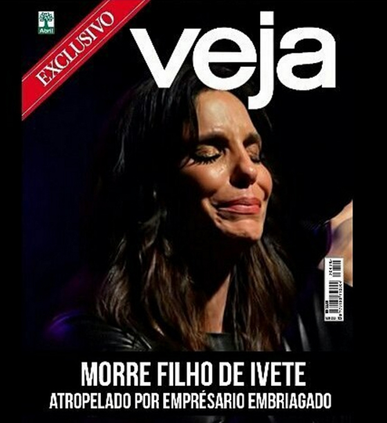 No Instagram, um perfil divulgou uma suposta capa da revista 'Veja' com a cantora aos prantos