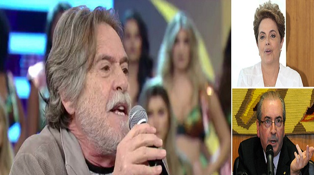 Ao vivo no Domingão do Faustão, o ator chamou de 'golpe' o processo de impeachment contra a presidente Dilma Rousseff, 'eleita com 54 milhões de votos'