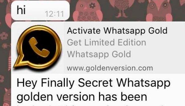 Usuários devem ficam atentos ao falso 'WatsApp Gold'