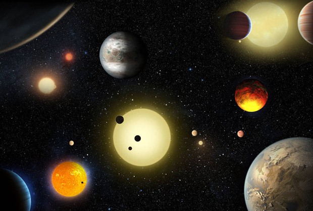 Reprodução artística da descoberta feita pelo telescópio espacial Kepler da NASA. (Foto: NASA/W. Stenzel)