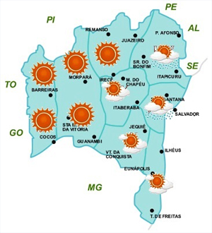 Fim de semana será de pouca chuva no litoral baiano e tempo seco no interior