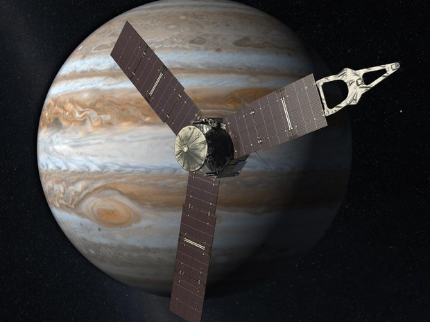 Imagem ilustrativa de Juno perto de Júpiter (Foto: Nasa)