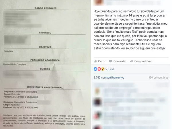 Jovem que recebeu o documento contou a história nas redes sociais e o assunto repercutiu na internet Jovem que recebeu o documento contou a história nas redes sociais e o assunto repercutiu na internet