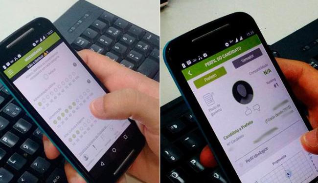 Após responder a algumas questões, o app rankeia os candidatos da sua ideologia (Foto: Iloma Sales | Ag. A TARDE)