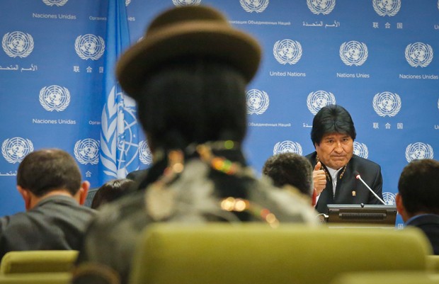 Morales afirmou que 'bolivianos sofrem tratamento discriminatório (Foto: Bebeto Matthews/Reuters) Morales afirmou que 'bolivianos sofrem tratamento discriminatório (Foto: Bebeto Matthews/Reuters)