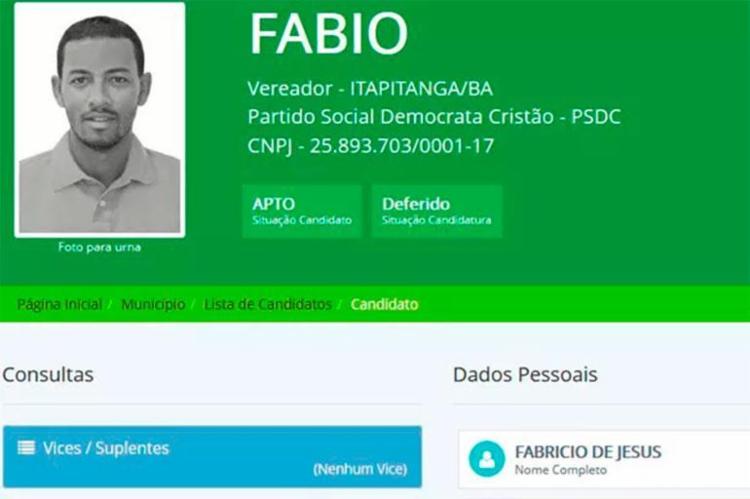 Fábio foi detido com drogas, dinheiro e cartões do Bolsa Família (Foto: Reprodução/DivulgaCand)