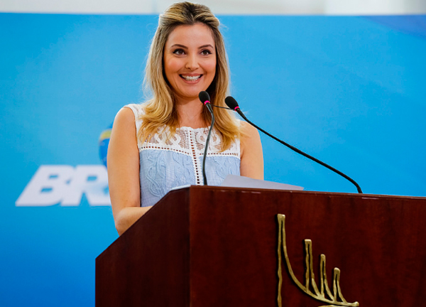 Marcela fez discurso no Palácio do Planalto (Foto: Carolina Antunes/Divulgação/Palácio do Planalto)