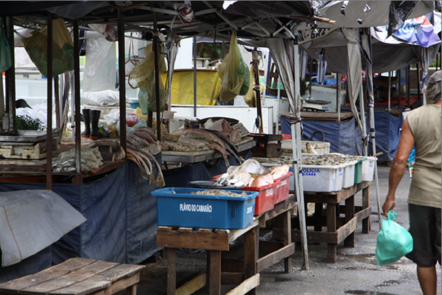 No Mercado do Peixe, em Água de Meninos, queixa de esvaziamento da clientela (Foto: Almiro Lopes/CORREIO)