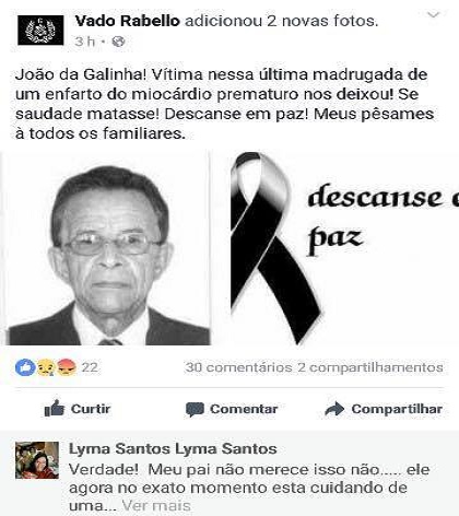 Ex-vereador João da Galinha é vítima de crime cibernético Ex-vereador João da Galinha é vítima de crime cibernético