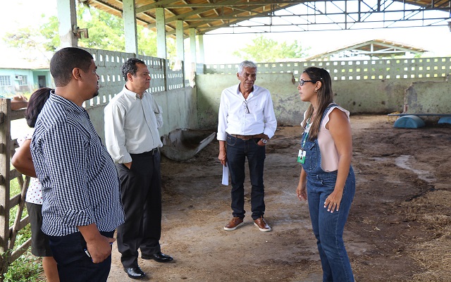 Recebidos pela veterinária Adriana Oliveira de Almeida, Natan e Duplat andaram por toda área e instalação do CCZ (Foto: Camaçari Fatos e Fotos)