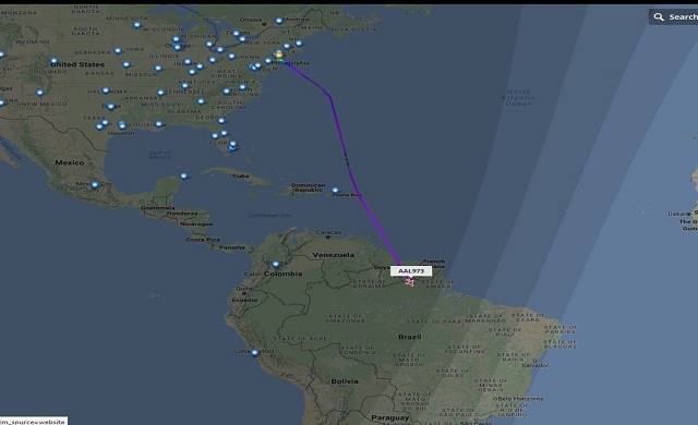 Avião comercial da American Airlines com Eike Batista chega às 10h30 no Rio de Janeiro (Foto: Divulgação | Flight Radar) Avião comercial da American Airlines com Eike Batista chega às 10h30 no Rio de Janeiro (Foto: Divulgação | Flight Radar)