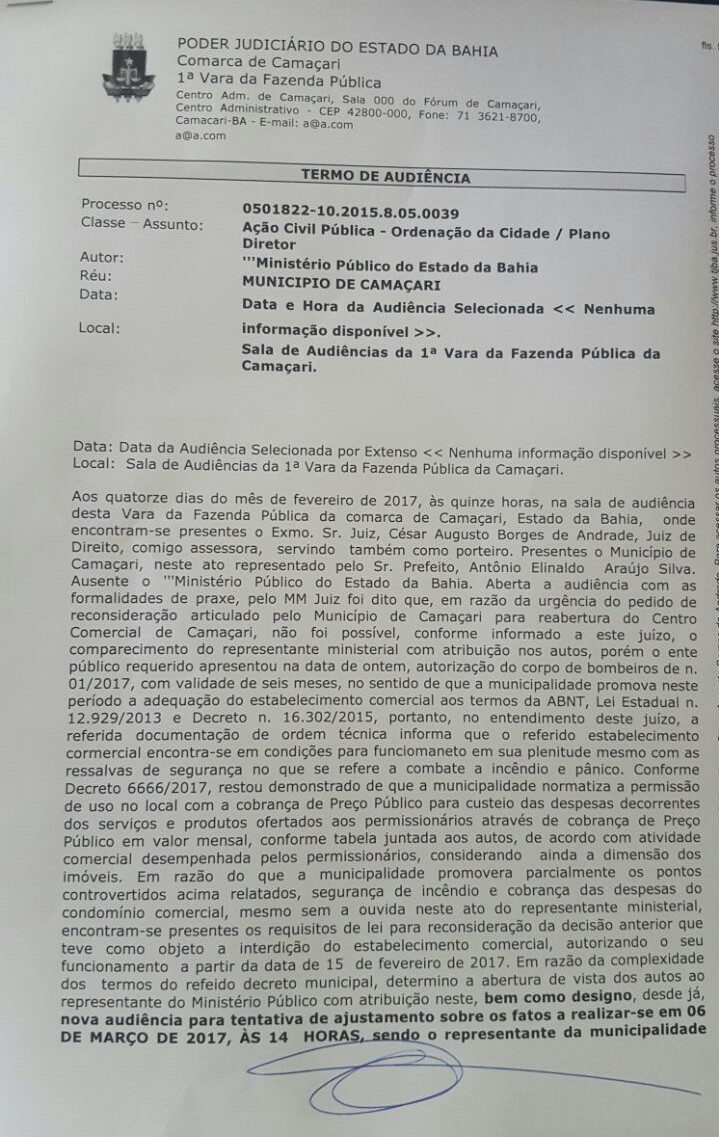 Decreto de reabertura do Centro Comercial Decreto de reabertura do Centro Comercial