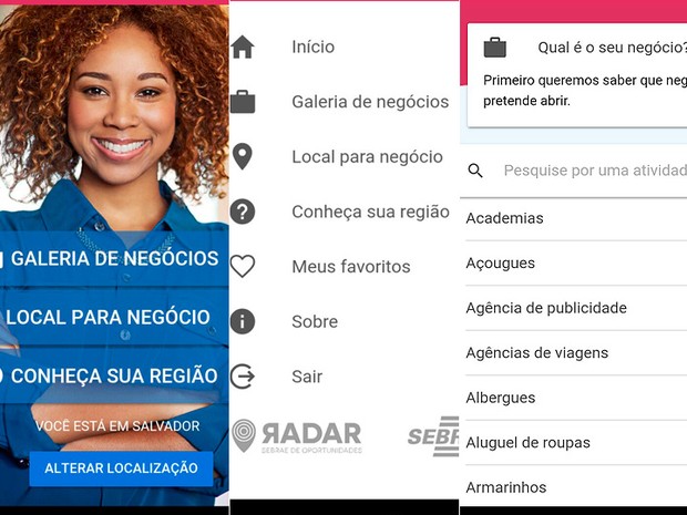 Aplicativo Radar, do Sebrae, pode ajudar empreendedores na abertura do primiero negócio (Foto: Reprodução)