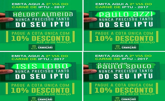A campanha como forma de manifestação é válida, principalmente contra o nepotismo que tem ocorrido na Prefeitura de Camaçari e as indicações políticas que continuam acontecendo, desde o primeiro escalão até escalões menores (Imagem Divulgação/Redes Sociais)