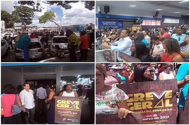 Como parte da mobilização e preparativos para a Greve Geral, os professores da rede municipal lotaram o plenário da Câmara de Vereadores na manhã de terça-feira (14)