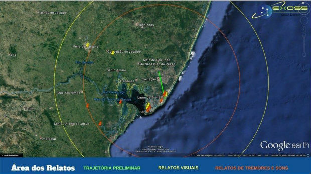 Mapa divulgado pelo Observatório nesta quarta-feira (Foto: Divulgação/ Observatório Nacional)