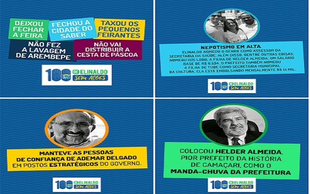 Oposição divulga campanha em 'homenagem' aos 100 dias de gestão de Elinaldo