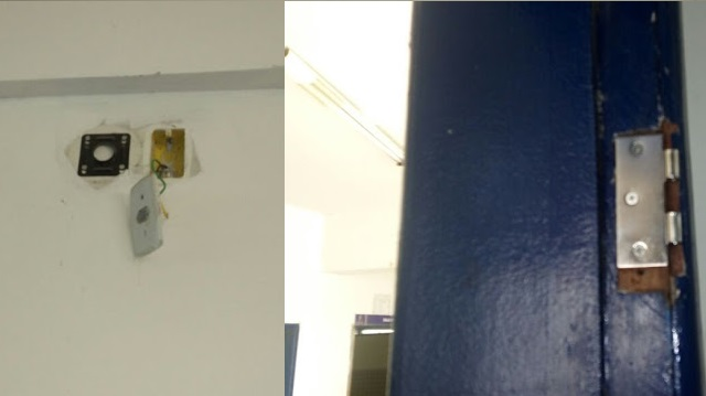 ventiladores e uma porta de sala foram furtados