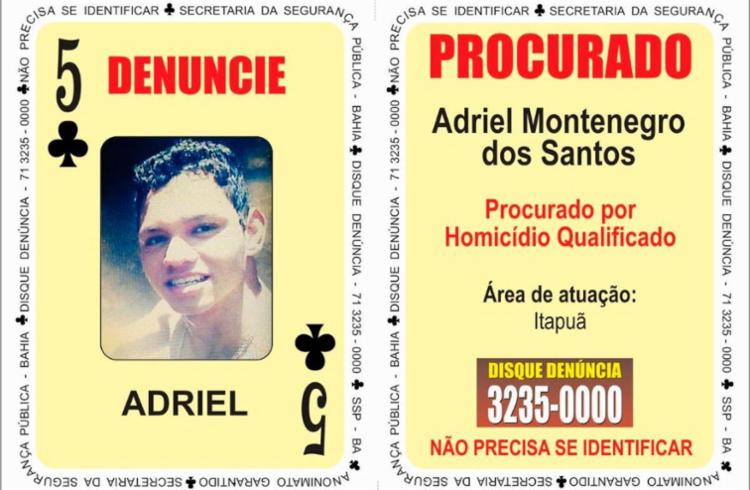 Adriel Montenegro, 21 anos, está foragido desde 17 de abril (Foto: Divulgação | SSP-BA) Adriel Montenegro, 21 anos, está foragido desde 17 de abril (Foto: Divulgação | SSP-BA)