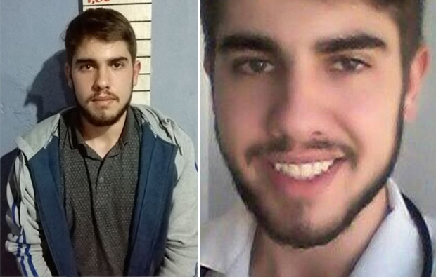 À esqueda, foto de Josias ao ser detido; ao lado, ele com uniforme de médico (Foto: Reprodução) À esqueda, foto de Josias ao ser detido; ao lado, ele com uniforme de médico (Foto: Reprodução)
