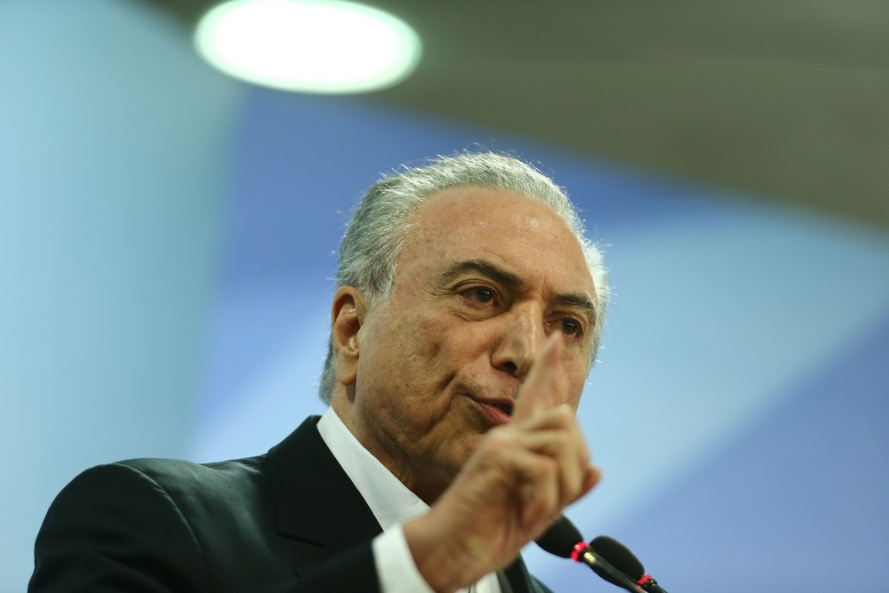 O presidente da República, Michel Temer, durante pronunciamento no Palácio do Planalto, em maio (Foto: Wilton Junior/Estadão Conteúdo) O presidente da República, Michel Temer, durante pronunciamento no Palácio do Planalto, em maio (Foto: Wilton Junior/Estadão Conteúdo)