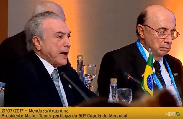 Em seu discurso, o presidente destacou a importância da aproximação entre os países do bloco Em seu discurso, o presidente destacou a importância da aproximação entre os países do bloco