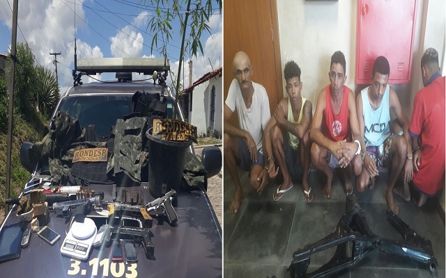 Polícia apreendeu armamento pesado com grupo de criminosos em Feira de Santana (Foto: Divulgação/SSP-BA) Polícia apreendeu armamento pesado com grupo de criminosos em Feira de Santana (Foto: Divulgação/SSP-BA)