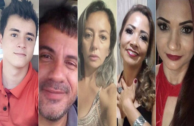 Piloto Diego Kroetz, copiloto Weverton Marinho, Roberlania Marinho, Roselina Santos e a advogada Josenilde Oliveira (Fotos: Reprodução) Piloto Diego Kroetz, copiloto Weverton Marinho, Roberlania Marinho, Roselina Santos e a advogada Josenilde Oliveira (Fotos: Reprodução)