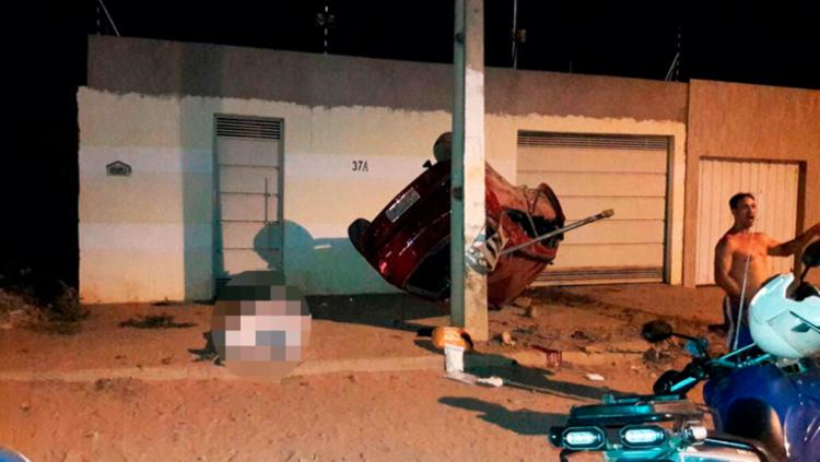 O acidente aconteceu na noite deste sábado em Barreiras (Foto: Repórter Paiva | Blogbraga)