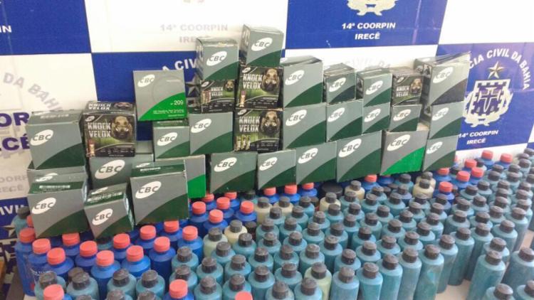 Munições, estojos e espoletas são encontrados em box do mercado municipal em Irecê (Foto: Divulgação/SSP-BA) Munições, estojos e espoletas são encontrados em box do mercado municipal em Irecê (Foto: Divulgação/SSP-BA)