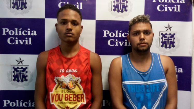 Lucas (à dir.) devia dinheiro a traficantes e fingiu o próprio sequestro (Foto: Divulgação | SSP-BA) Lucas (à dir.) devia dinheiro a traficantes e fingiu o próprio sequestro (Foto: Divulgação | SSP-BA)