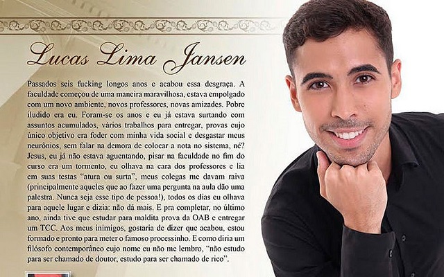 Estudante de Direito celebra o fim da universidade de maneira diferente