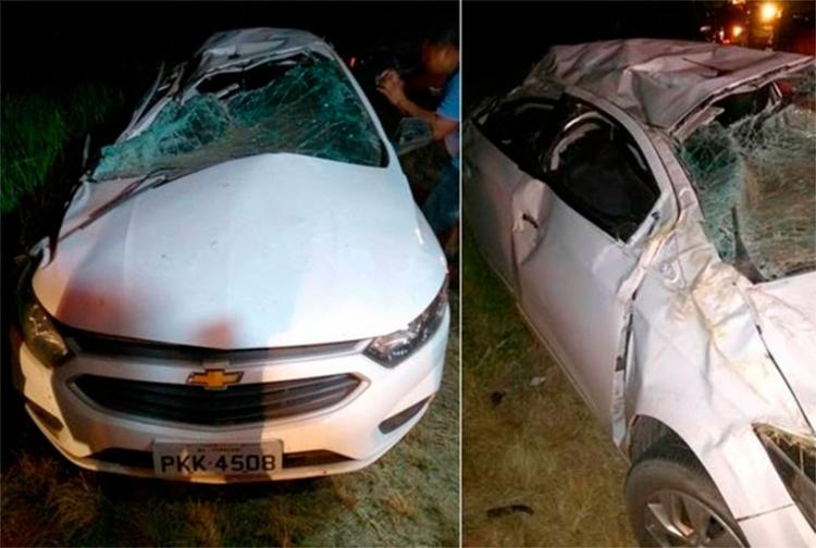 O acidente aconteceu depois que um carro cruzou a pista sem sinalizar (Foto: Reprodução | Simões Filho Online)