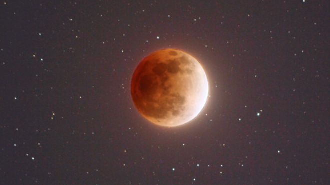 Ilustração da Nasa mostra como a Lua aparecerá em 31 de janeiro para quem estiver em pontos específicos, como a ocsta oeste americana (Foto: Nasa)
