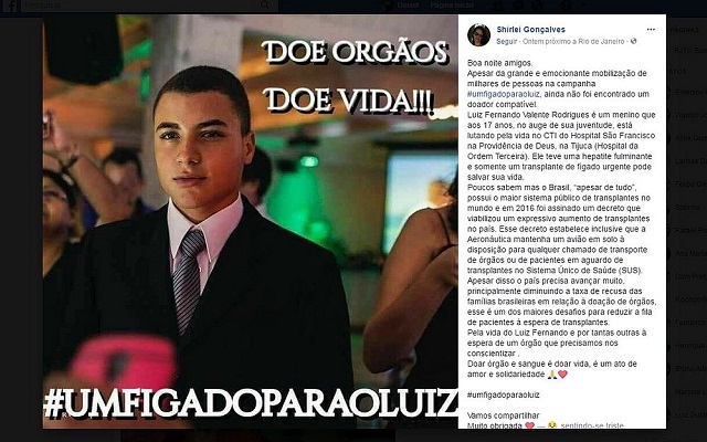 Família de Luiz Fernando Valente fez campanha intensa para jovem fazer a cirurgia Família de Luiz Fernando Valente fez campanha intensa para jovem fazer a cirurgia