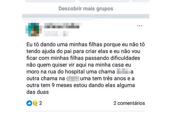 Mulher fez post no Facebook (Reprodução/Calmon Notícias) Mulher fez post no Facebook (Reprodução/Calmon Notícias)