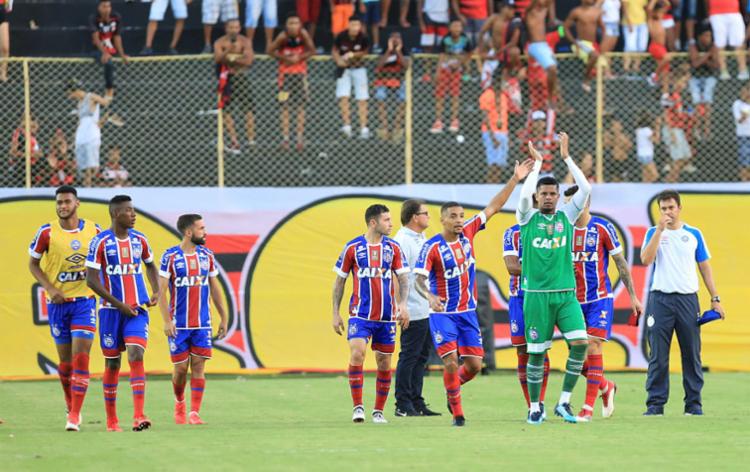 Partida estava empatada quando teve de ser finalizada, mas decisão confirmou triunfo do Tricolor (Foto: Margarida Neide | Ag. A TARDE) Partida estava empatada quando teve de ser finalizada, mas decisão confirmou triunfo do Tricolor (Foto: Margarida Neide | Ag. A TARDE)
