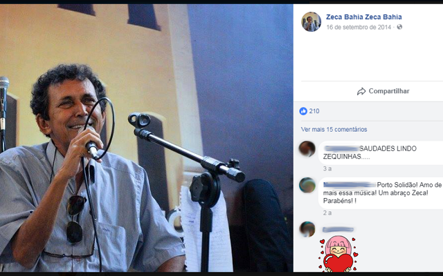 Zeca Bahia morreu em decorrência de falência múltipla de órgãos (Foto: Reprodução/ Redes Sociais) Zeca Bahia morreu em decorrência de falência múltipla de órgãos (Foto: Reprodução/ Redes Sociais)