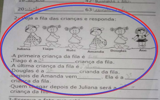 Imagem da atividade escolar gerou polêmica nas redes sociais (Foto: Reprodução | Redes Sociais)